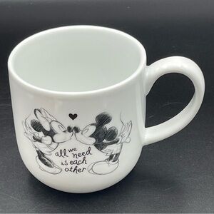 WILLIAMS SONOMA DISNEY MICKEY & MINNIE MOUSE All We Need Is Each Other Mug